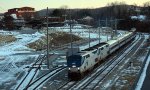 Amtrak #20(21) finally leaves Lynchburg.  A Greater Lynchburg Transit bus leaves its station, too,